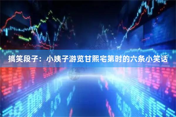 搞笑段子：小姨子游览甘熙宅第时的六条小笑话